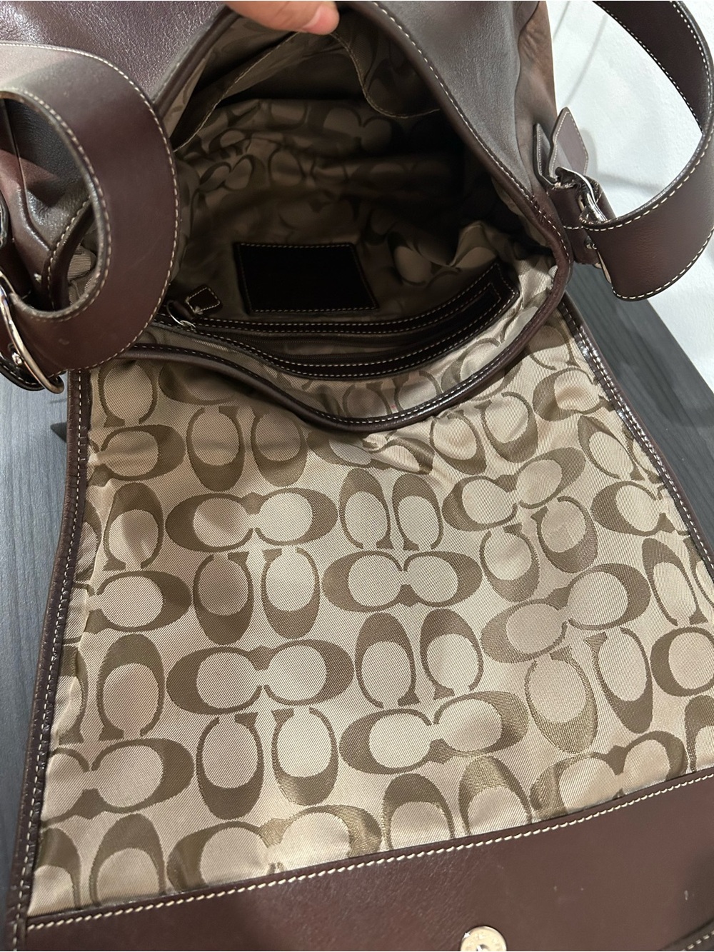 Coach Vintage Legacy dark brown Leather Flap Crossbody Style #9332 - Picture 6 of 15